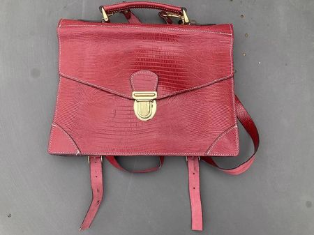 Sac d'écolier vintage rouge