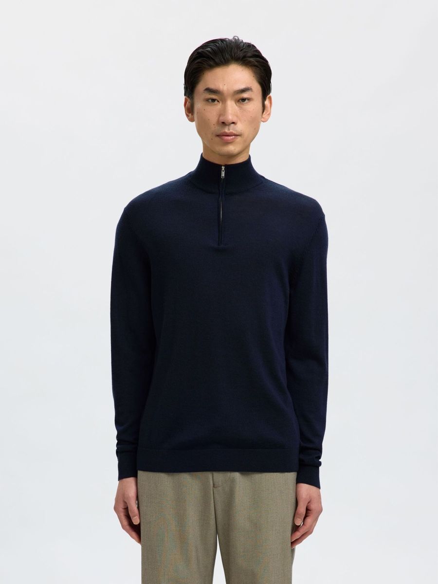 Selected Pullover & Sweatshirts: Strickpullover mit Half-Zip aus 100 % Merinowolle – Neu und originalverpackt aus Wittenbach von bes_k8vr