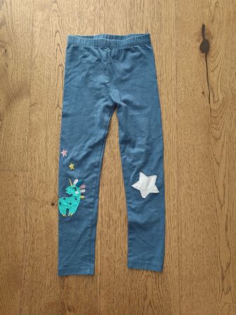 Mädchen Leggings blau mit Einhorn und Sternen Grösse 116