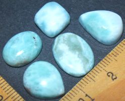 Cabochon Set L-4257 – 5 Stück Larimar 7 Gramm