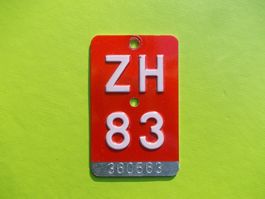Velonummer / Fahrradnummer ZH 83
