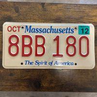 🇺🇸 U.S. Autoschild, Massachusetts 8BB 180 - ORIGINAL 