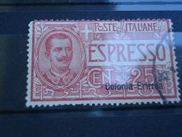 alte Marke Italien, Überdruck Colonia Eritrea o, Espresso