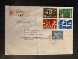 CH 1956 R-Satz-Brief Ereignisse Zürich Schottland