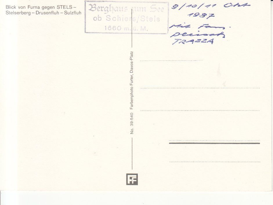 Cartoline postali: Furna Aussicht 1987 – Usato da Bürglen TG venduto da StampGraf 1