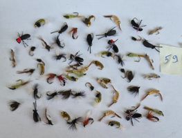 59  Verschiedene Nassfliegen ,Trockenfliege  und Nymphen