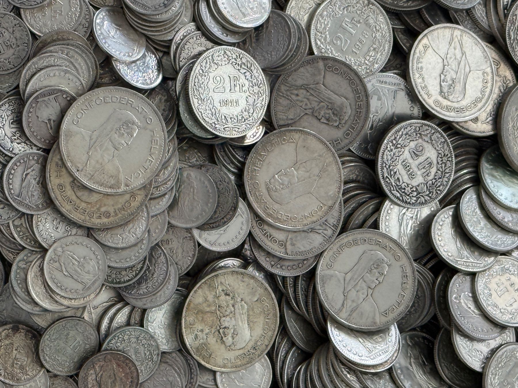 Alle Münzen: 10 kg Schweizer Silbergeld  ss - stgl – Gebraucht aus Wallisellen von SWISS_SILVER1 5