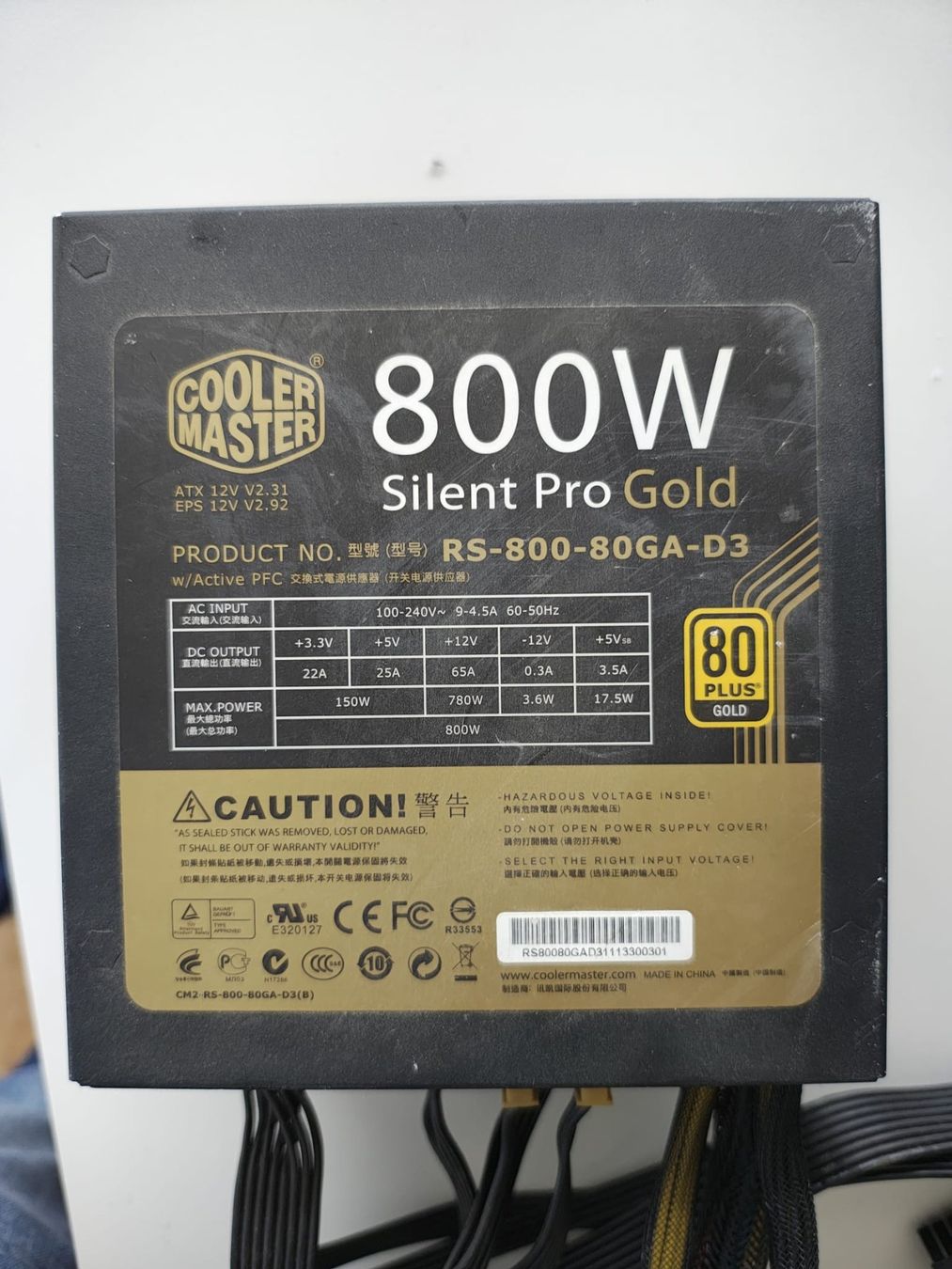 Componenti elettronici: Cooler Master 800W Netzteil PSU Gold – Usato da Zürich venduto da lastsec 3