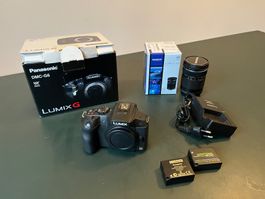 Panasonic Lumix DMC-G6 mit Objektiv und Zubehör