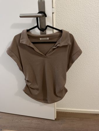 Stylisches CHOM Damen Shirt Gr. S beige - Herbstfarbe