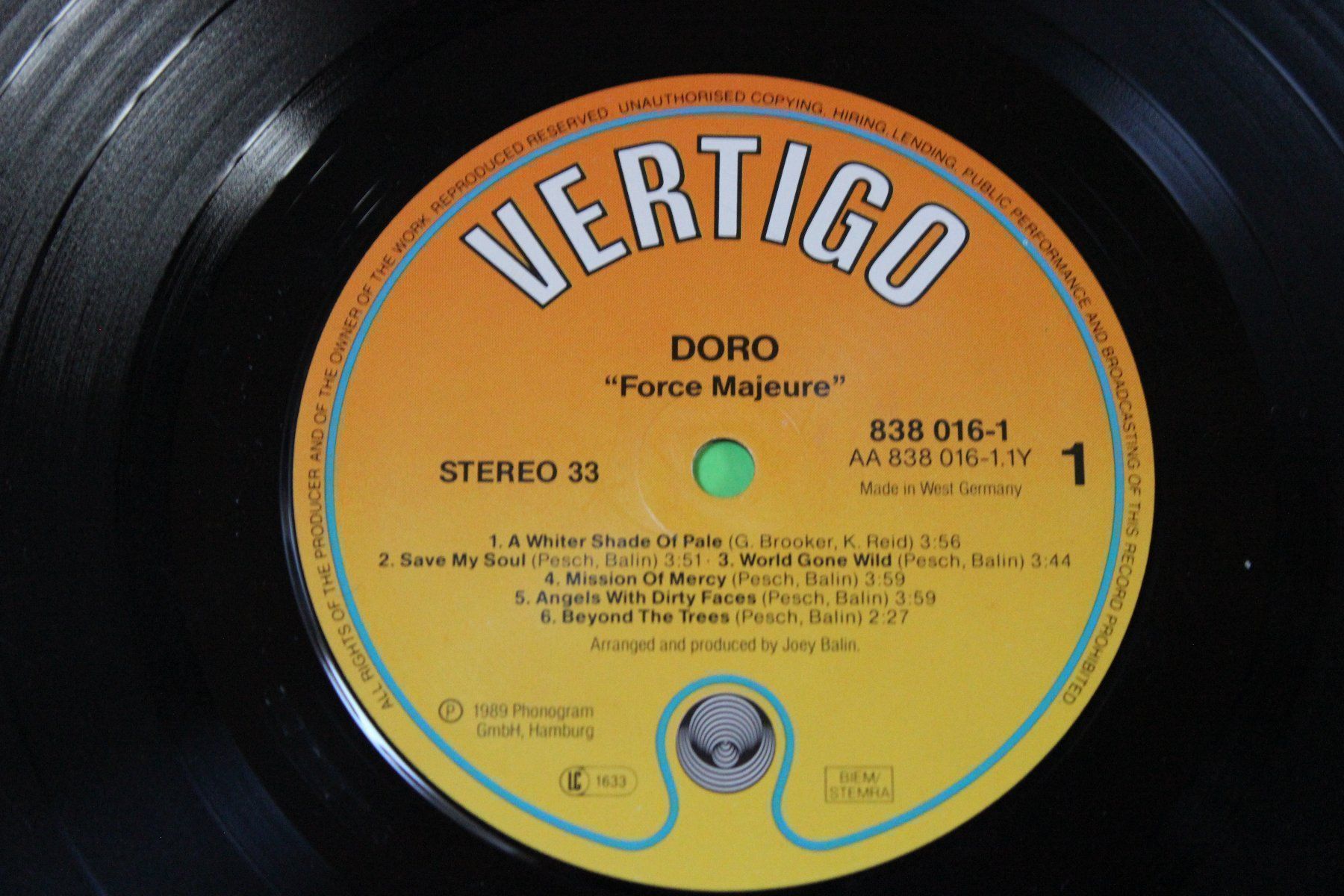 Schallplatten: DORO (WARLOCK) - FORCE MAJEURE LP Vinyl 1989 – Gebraucht aus Tübach von JamesStone 3