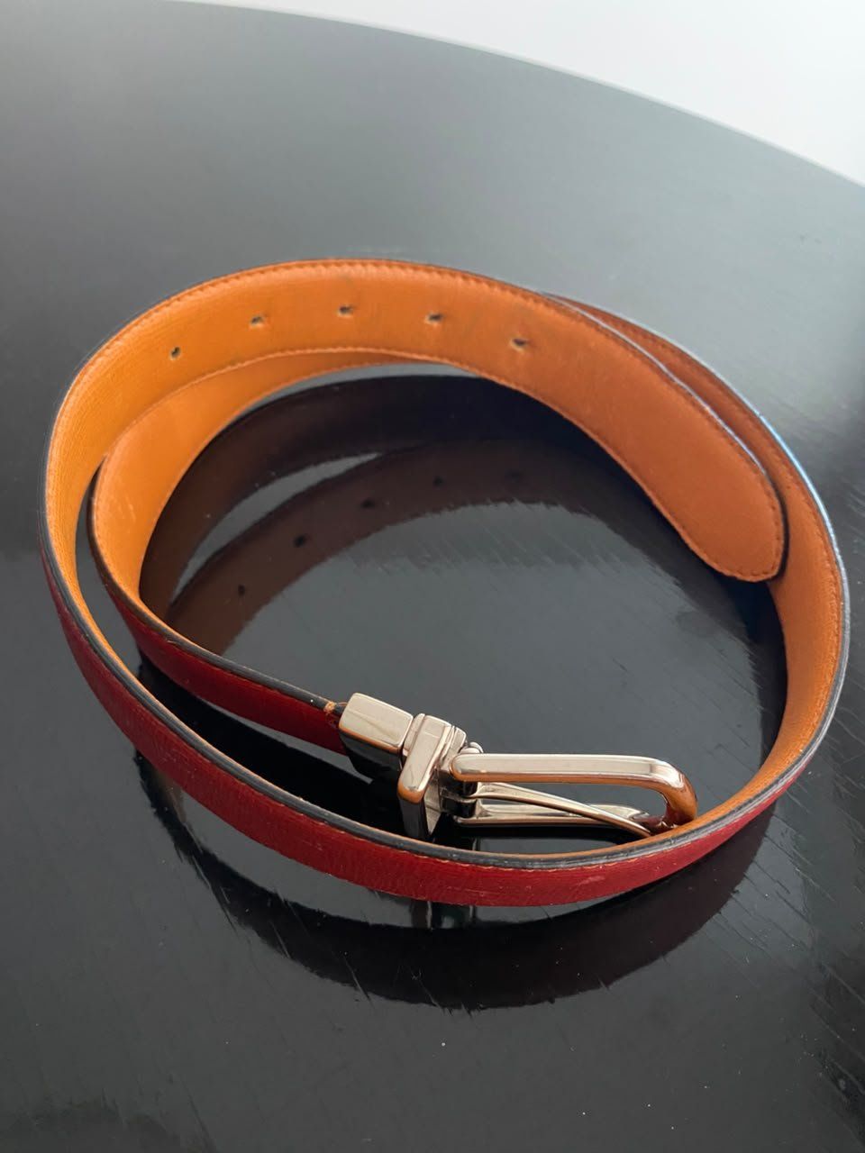 Gürtel: Wendegürtel Leder rot orange silberfarben gebraucht – Gebraucht aus Zumikon von pat_m55d 2
