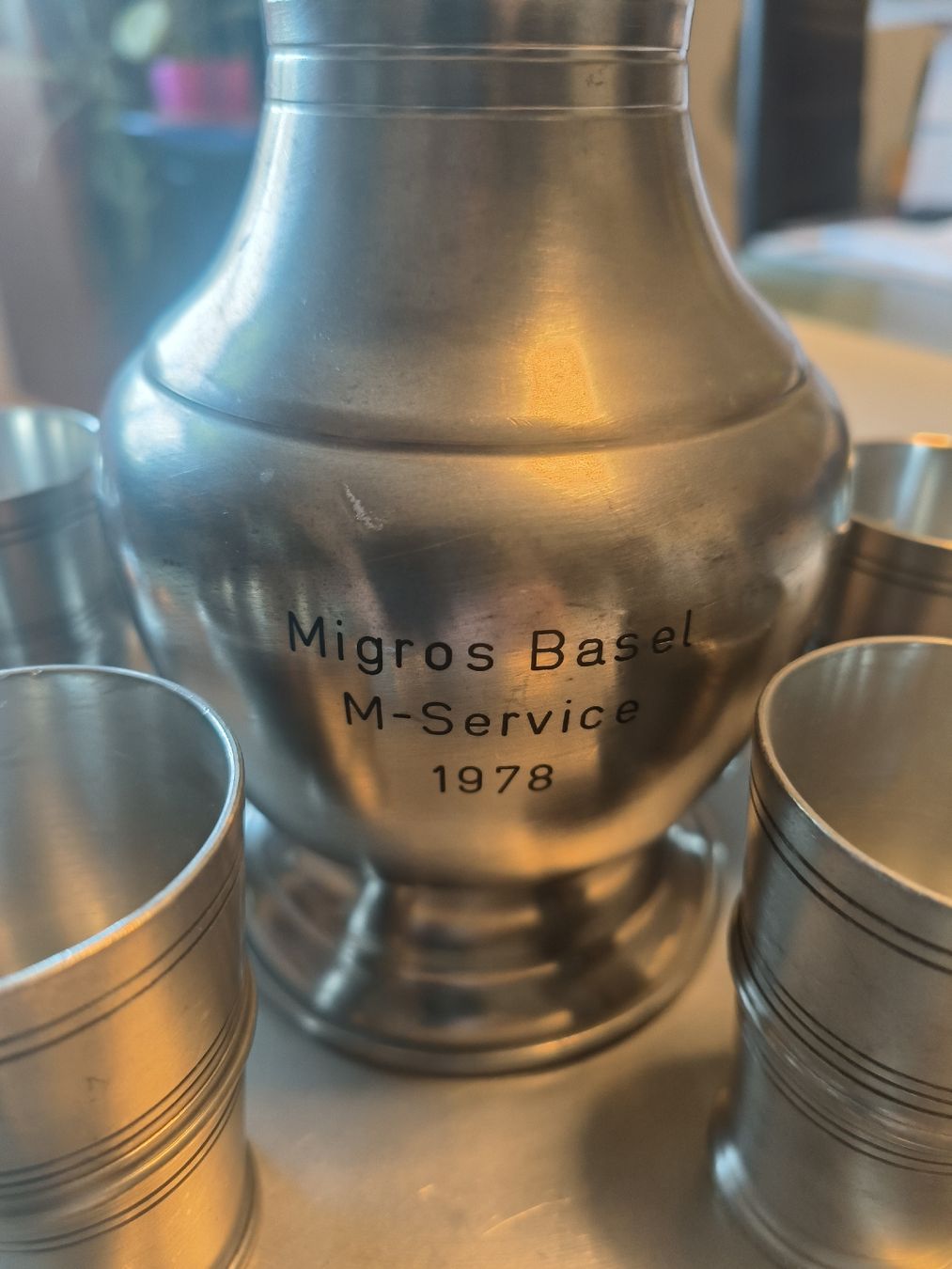 Carafes: zinn karaffe mit becher und teller – D'occasion à Muttenz par christophkopp 1
