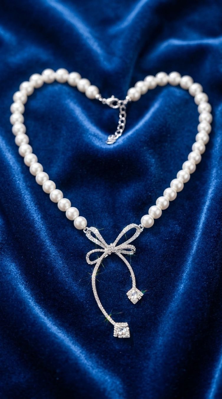 Catenine: Collier perles et noeud – Nuovo e nell'imballaggio originale da St-Maurice venduto da Sandrinette123