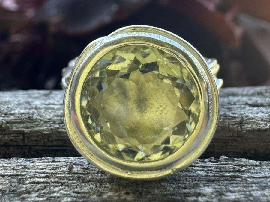 Olga Ribler Bagues: Prasiolith Ring Silber hellgrün  Unikat 54 – Neuf (Voir description) à Luzern par Schmuckoutlet 3