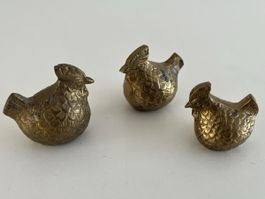 3Stk. Vintage Hühner aus Messing 