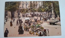 Alte Ansichtskarte Zürich Bahnhofstrasse, Blumen Markt, Top!