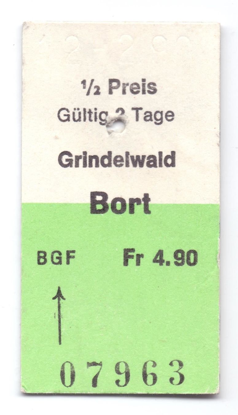 Biglietti: Billette Grindelwald - Bort BGF – Usato da Langenthal venduto da Sammlungs_aus
