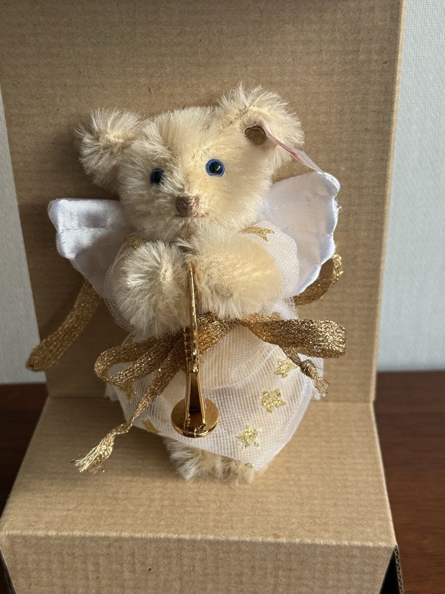Steiff Tutte le decorazioni: Steiff Teddybär Engel Ornament mit Trompete NEU – Nuovo e nell'imballaggio originale da Mumpf venduto da A_B_E 3