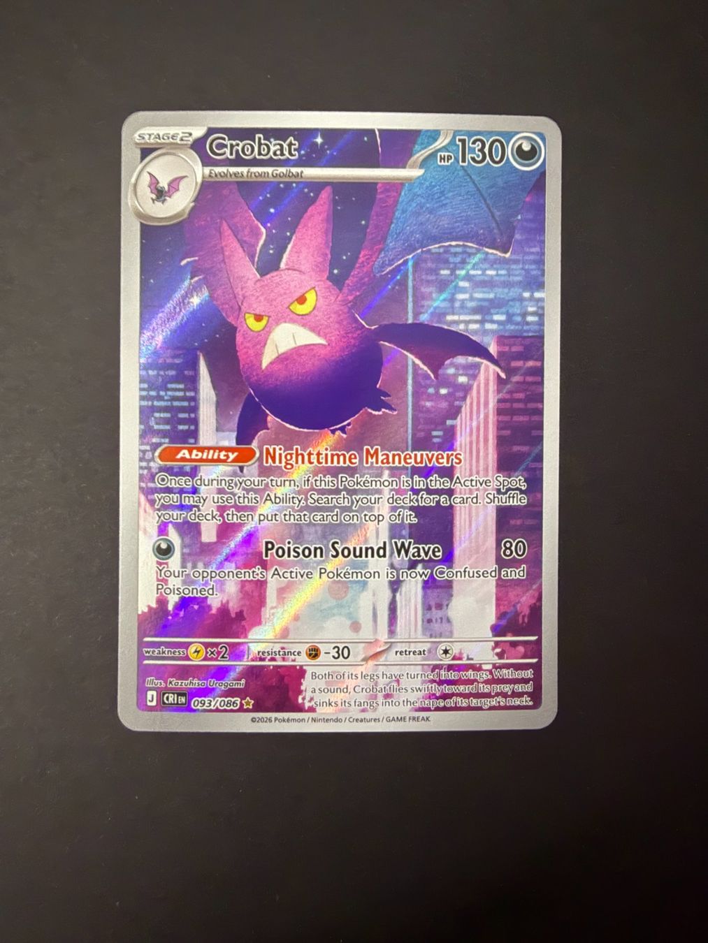 Pokémon Carte collezionabili: Pokemon Crobat 093 AR – Usato da Basel venduto da ray.alround