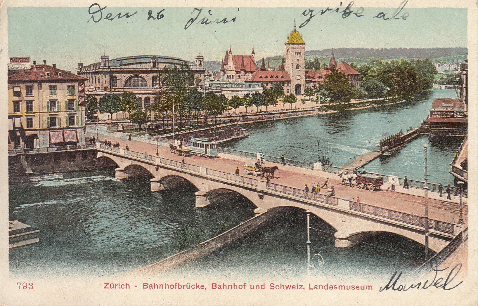 Cartoline postali: Zürich Bahnhofbrücke 1904 – Usato da Bürglen TG venduto da StampGraf