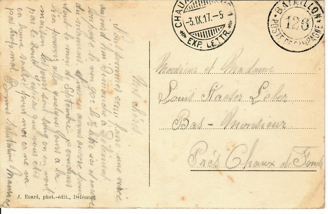 Cartoline postali: Delémont 1917 – Usato da Hochdorf venduto da Ziegel-16 1