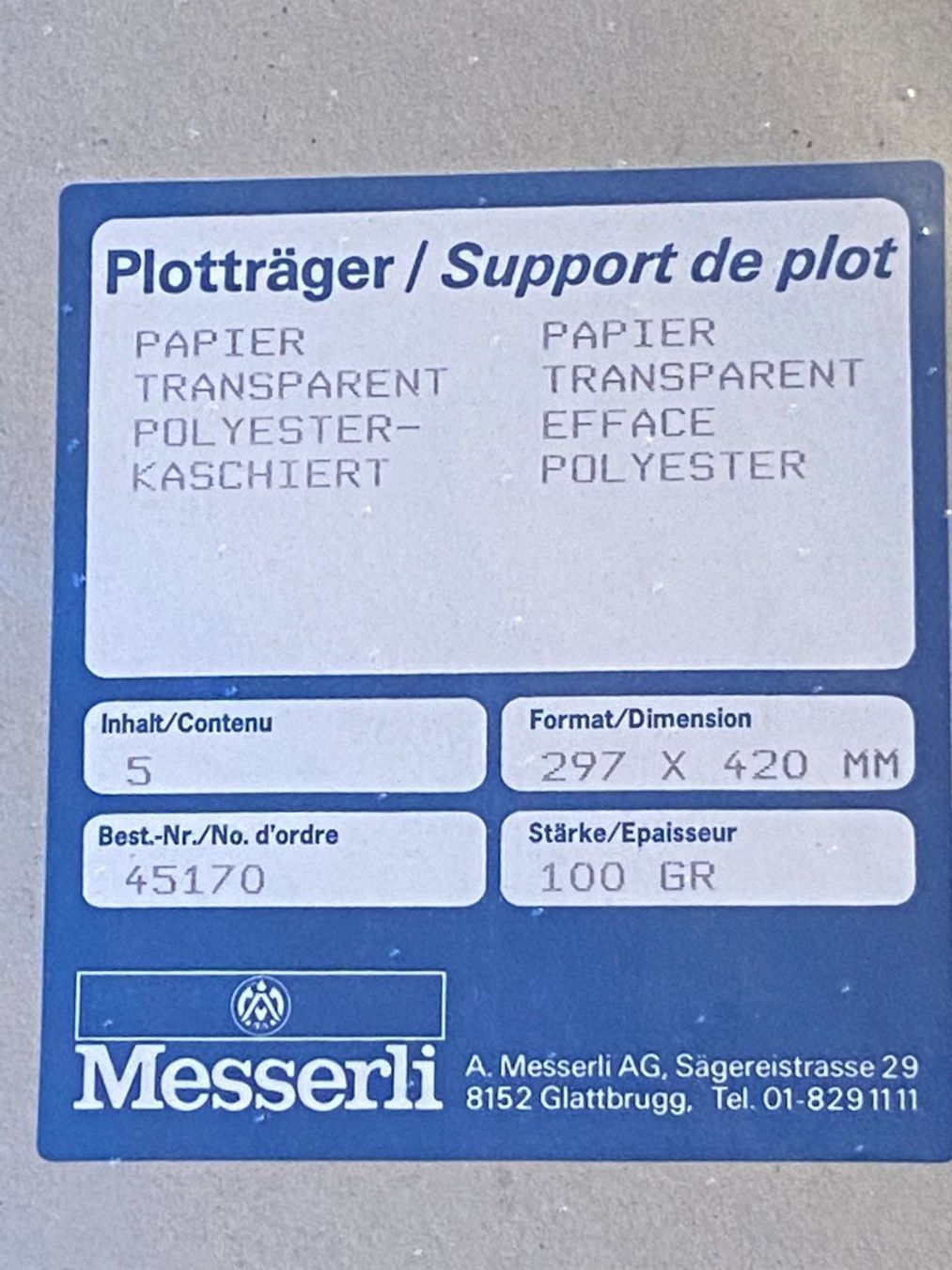 Carta: 4 Sorten Technisches Zeichen- (Plotter) Papier A3 (je 5 Bl.) – Nuovo (secondo la descrizione) da Unterengstringen venduto da Lastchance 3
