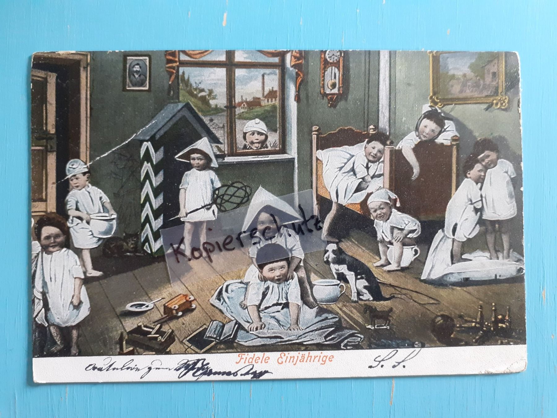 Ansichtskarten: antike AK 1904 Fidele Einjährige Kitsch Comics Kunst Karten – Gebraucht aus Küssnacht am Rigi von cartolina-1