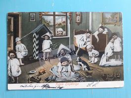 antike AK 1904 Fidele Einjährige Kitsch Comics Kunst Karten