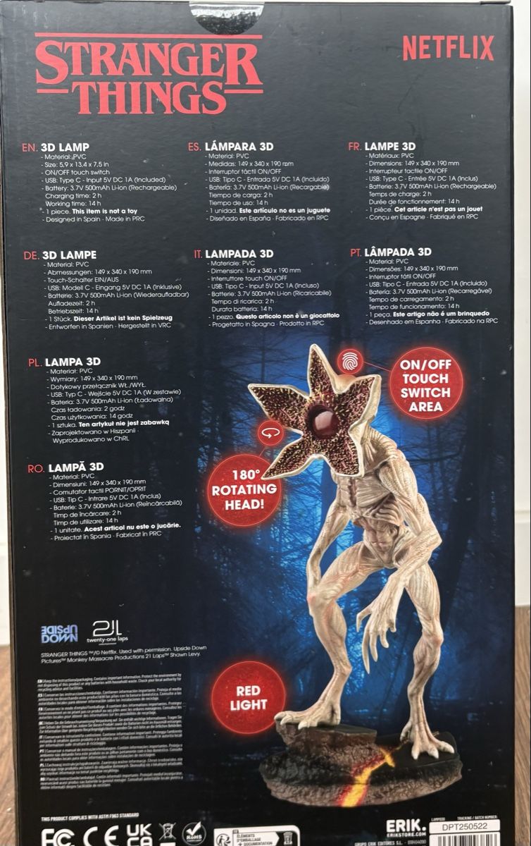 Lampen: Stranger things - Demogorgon 3D Light desk lamp – Neu und originalverpackt aus Prangins von AndreGB 3
