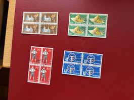 1955 4er Block Satz mit Ausgabetag Stempel 15.2.1955