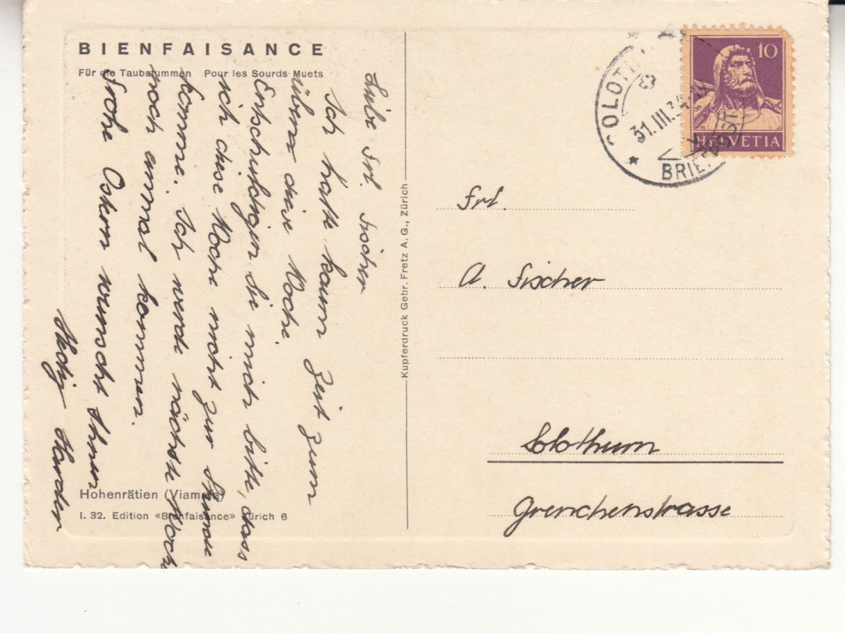 Cartoline postali: Hohenrätien 1934 – Usato da Bürglen TG venduto da StampGraf 1