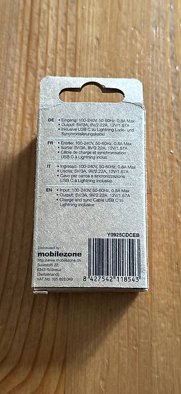 Caricabatterie: Schnell Ladegerät Lightning auf USB C – Usato da Unterentfelden venduto da basket05 2