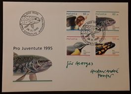 1995: Proju FDC mit Unterschrift von Gustav André Forster