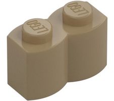 LEGO Dunkles Beige Stein 1x2 Log (30136)