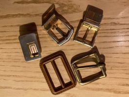5 Vintage Gürtelschnallen verschiedene Grössen