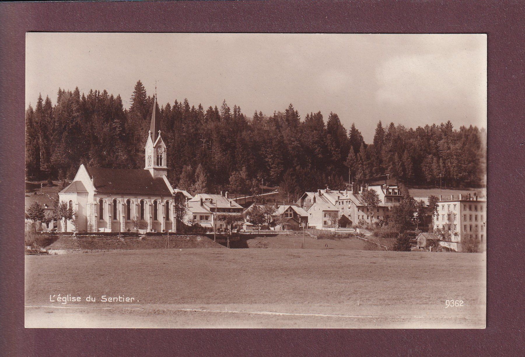 Cartoline postali: LE SENTIER - Partie avec Eglise - 1924 – Usato da Pully venduto da nicecards