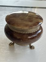 Schmuckdose Onyx Messing mit Füsschen (I12)