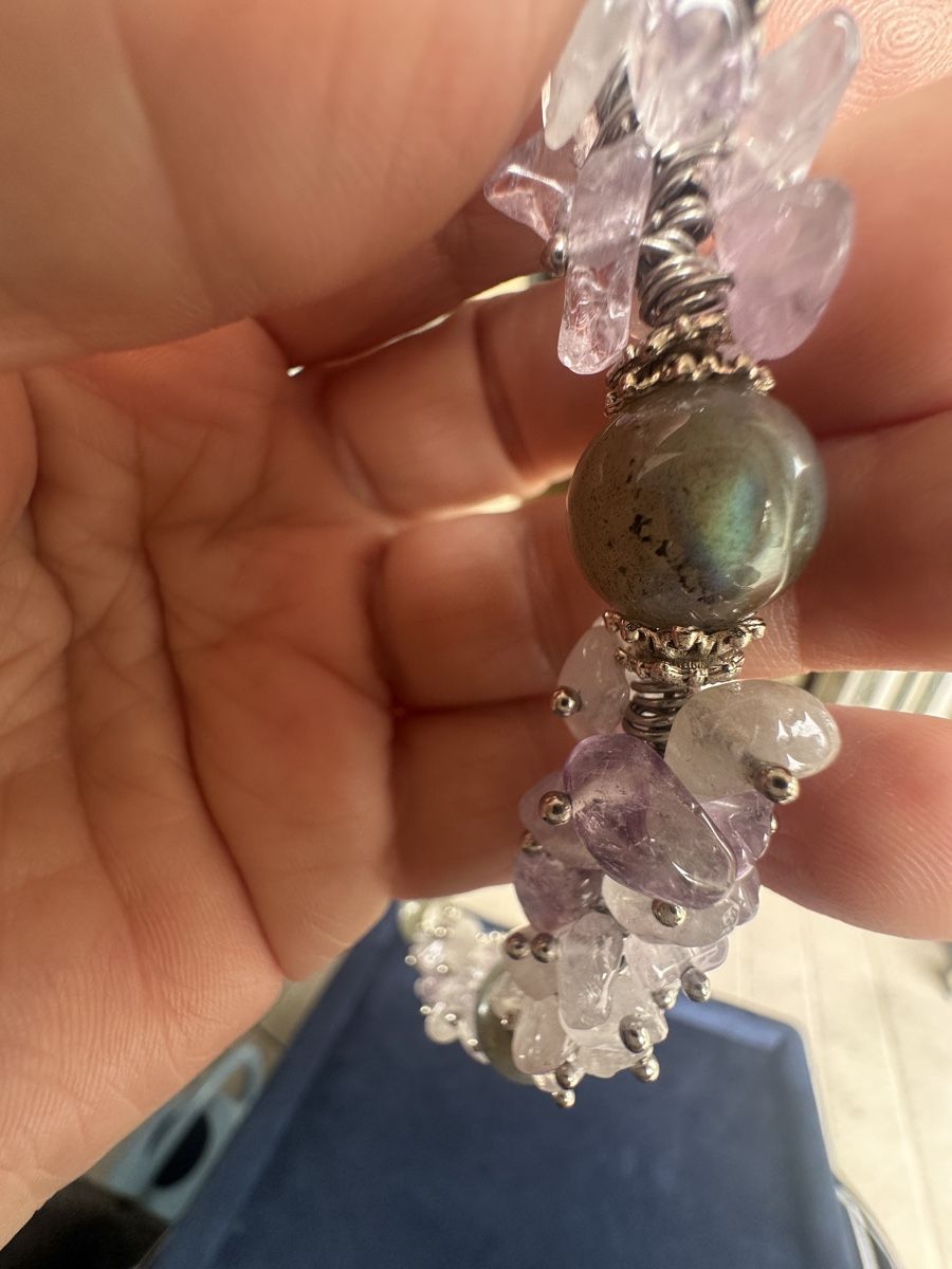 Catenine: Choker mit Lavendel Amethyst und Labrador  – Nuovo e nell'imballaggio originale da Kriens venduto da Hortensie6 3