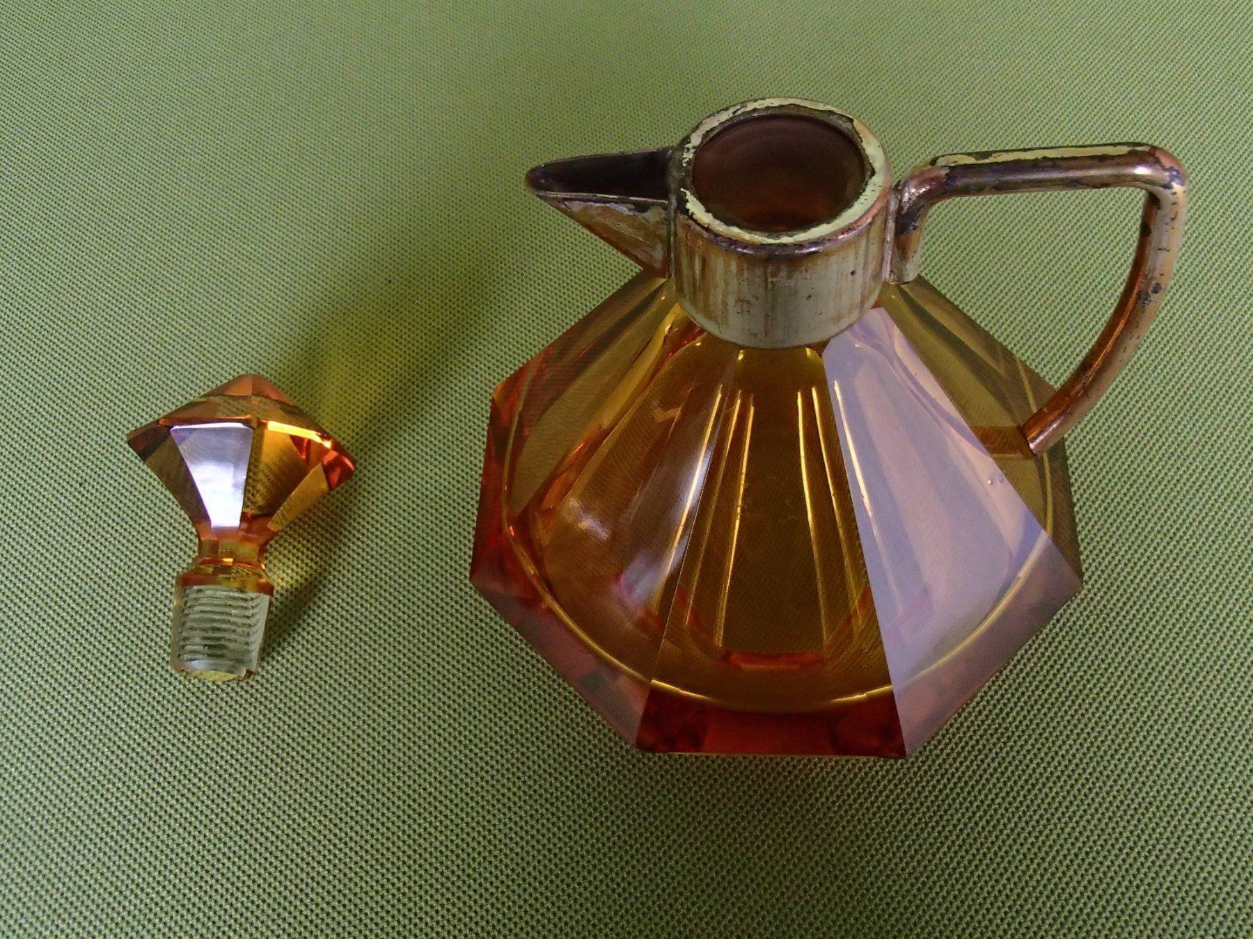 Caraffe: Art Deco Honig gelbe versilberte Karaffe – Usato da Schöfflisdorf venduto da pullux 1