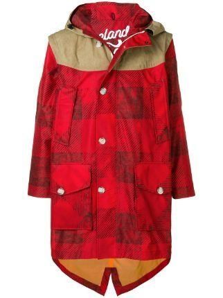Woolrich x Griffin Studio Regenmantel, rot/beige