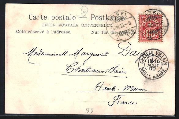 Cartoline postali: Litho Basel, Ortsansicht mit Wettsteinbr – Usato da Berlin venduto da bartko-reher 1