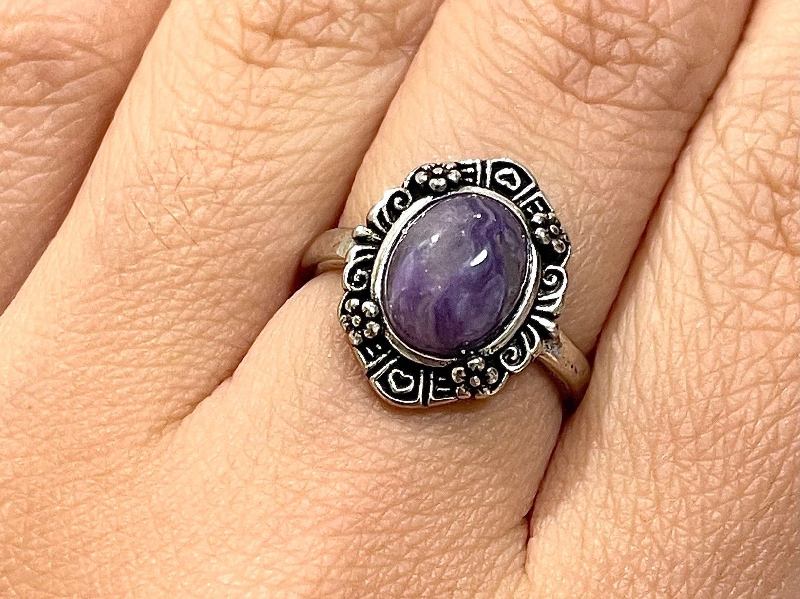 Ringe: 100 % echter, Charoit-Ring, Edelsteinring – Neu und originalverpackt aus Schiers von sisikristall
