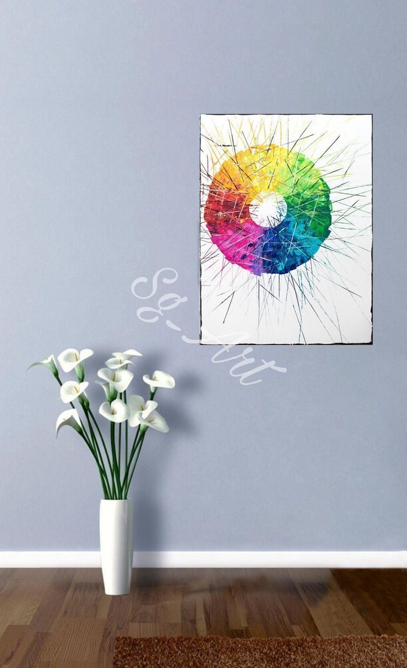 Dipinti: Acrylbild Kreis bunt abstrakt Unikat – Nuovo (secondo la descrizione) da Rheinau venduto da Sussel 5