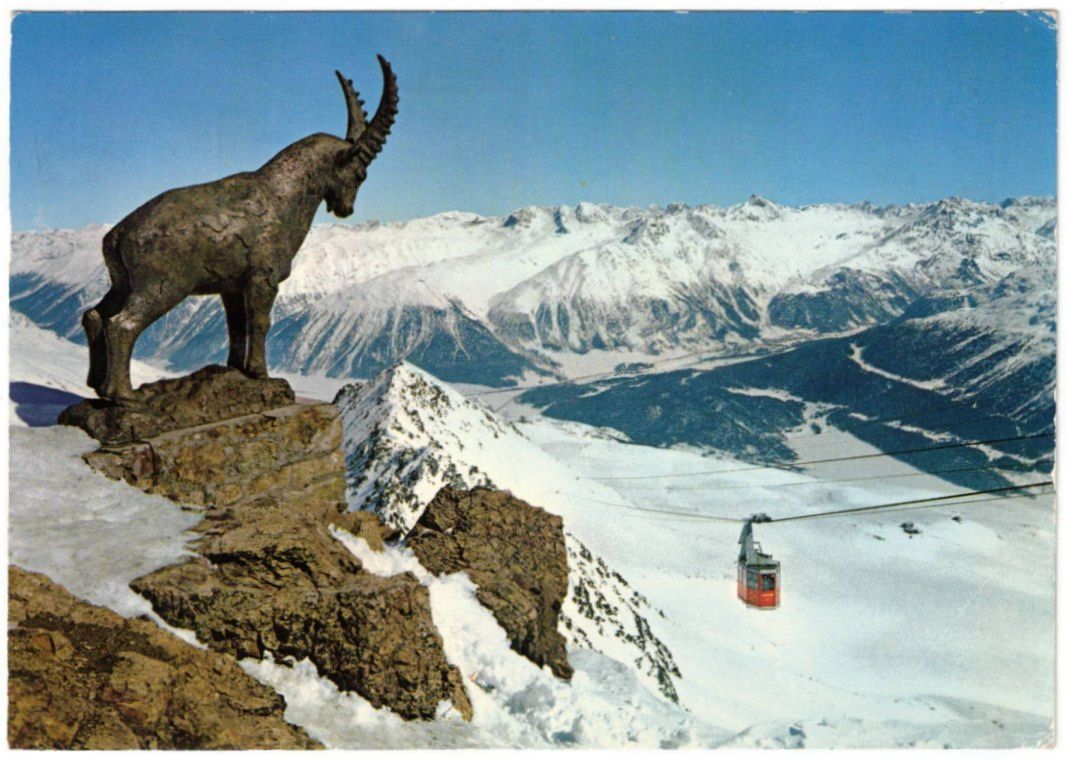 Cartoline postali: St. Moritz - Luftseilbahn Corviglia--Piz Nair – Usato da Binningen venduto da Mountainrider