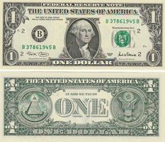 1 Dollar 2001  serie nr.B37861945B für  1945 Geborene
