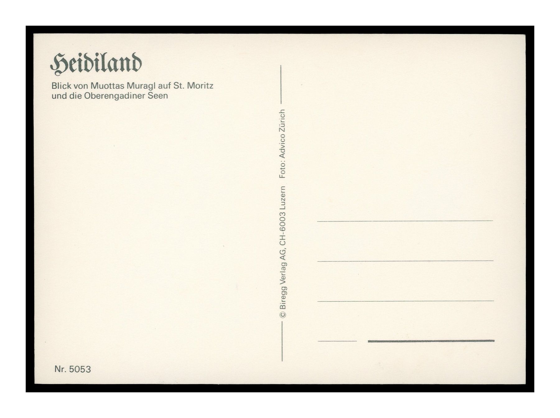 Ansichtskarten: ST-MORITZ - 1970 "Heidiland" – Gebraucht aus Onex von gonsla01 1