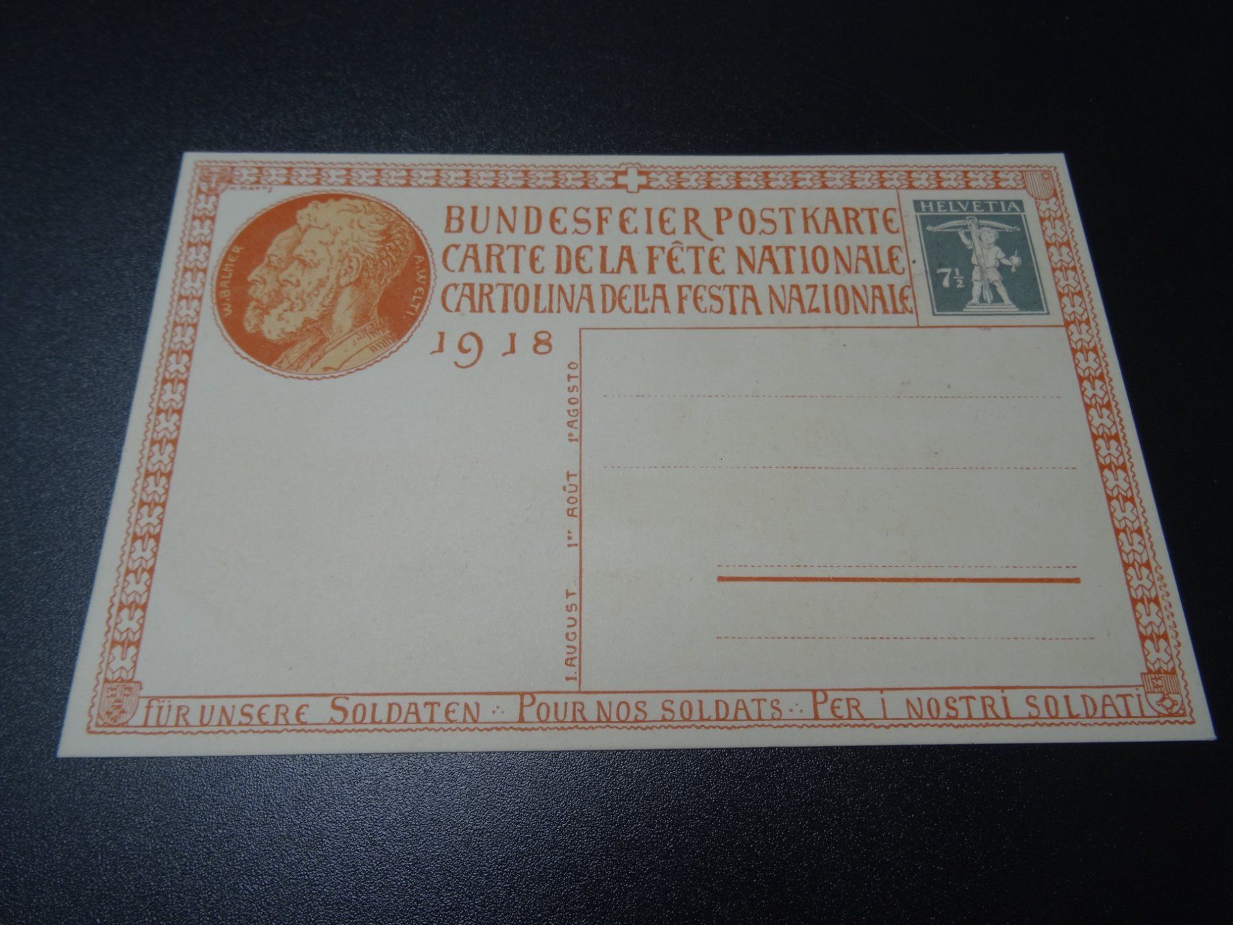 Cartoline postali: Bundesfeierpostkarte Nr. 2   1918 – Usato da Lupfig venduto da JUTA09 2
