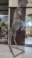 Skulptur Pferd Deko Figur Hengst Statue Stute EDELSTAHL