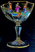 Antikes Glas, handbemalt, Golddekoriert
